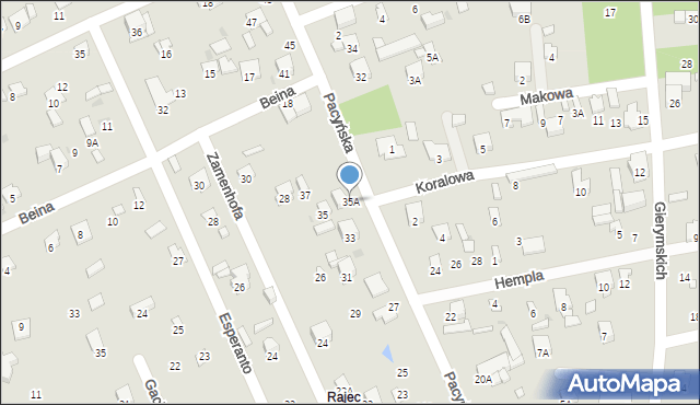 Radom, Pacyńska, 35A, mapa Radomia