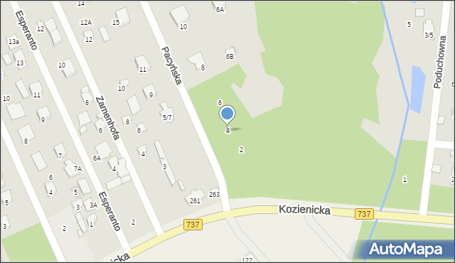 Radom, Pacyńska, 4, mapa Radomia