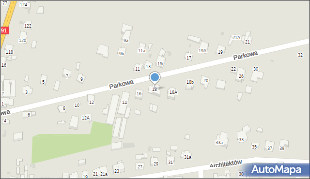 Radomsko, Parkowa, 18, mapa Radomsko