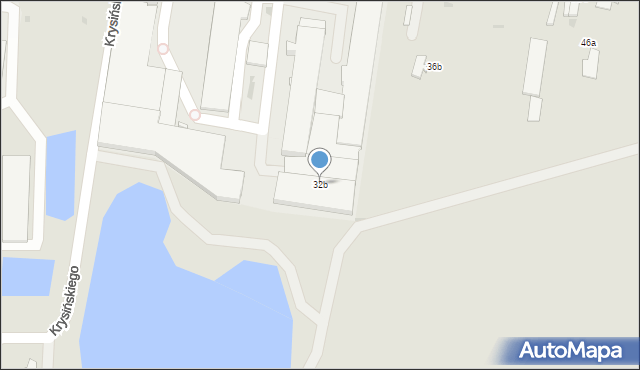 Radzyń Podlaski, Partyzantów, 32b, mapa Radzyń Podlaski