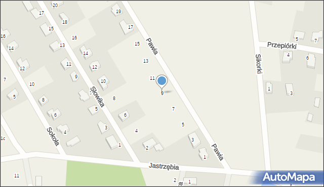 Rakownia, Pawia, 9, mapa Rakownia