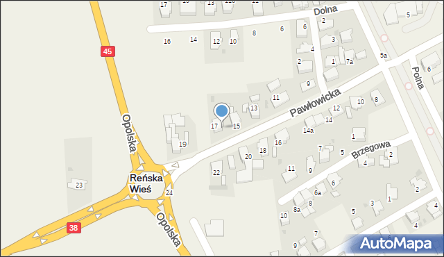 Reńska Wieś, Pawłowicka, 17a, mapa Reńska Wieś