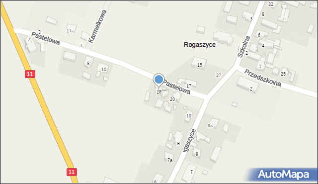 Rogaszyce, Pastelowa, 16, mapa Rogaszyce