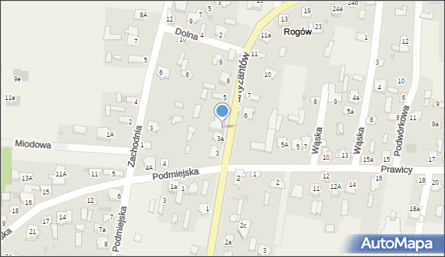 Rogów, Partyzantów, 4, mapa Rogów