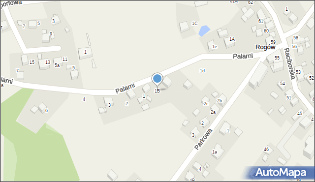 Rogów, Palarni, 1B, mapa Rogów