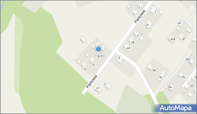 Rogów, Parkowa, 5, mapa Rogów