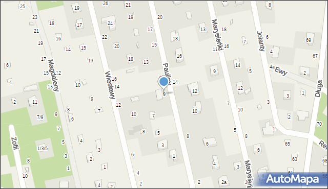 Rosanów, Pauliny, 9, mapa Rosanów