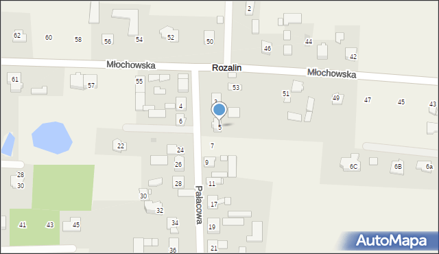 Rozalin, Pałacowa, 5, mapa Rozalin