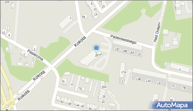 Ruda Śląska, Paderewskiego Ignacego Jana, 19, mapa Rudy Śląskiej