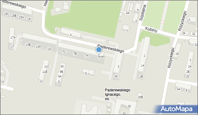 Ruda Śląska, Paderewskiego Ignacego Jana, 7, mapa Rudy Śląskiej