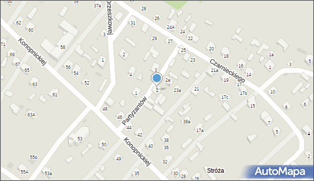 Rudnik nad Sanem, Partyzantów, 2, mapa Rudnik nad Sanem