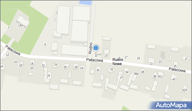 Rudno, Pałacowa, 11, mapa Rudno