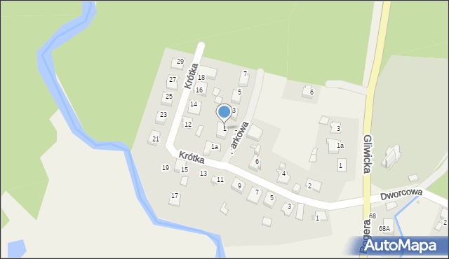 Rudy, Parkowa, 1, mapa Rudy