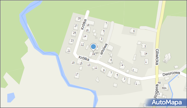 Rudy, Parkowa, 1a, mapa Rudy
