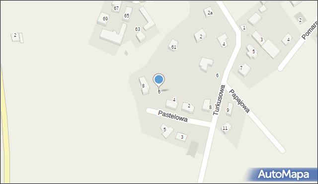 Ruszowice, Pastelowa, 6, mapa Ruszowice