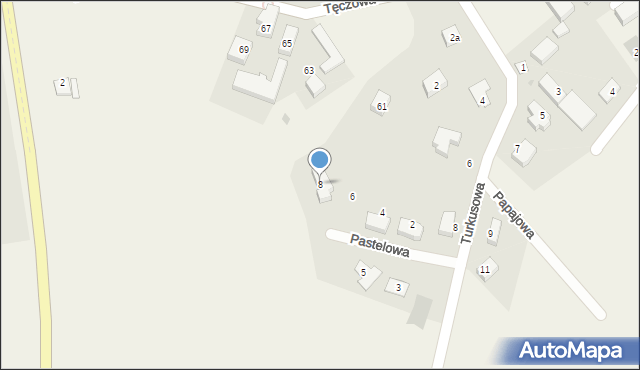 Ruszowice, Pastelowa, 8, mapa Ruszowice