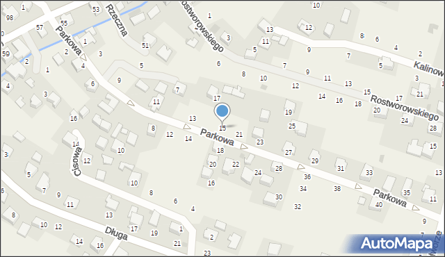 Rybna, Parkowa, 15, mapa Rybna