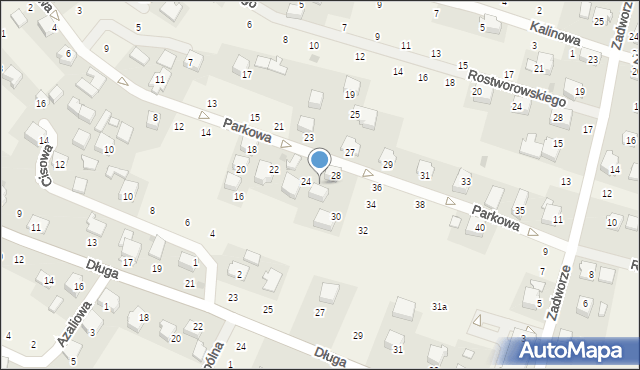 Rybna, Parkowa, 26, mapa Rybna