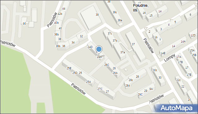 Rybnik, Patriotów, 24A, mapa Rybnika