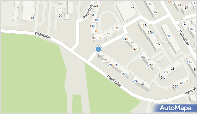 Rybnik, Patriotów, 25F, mapa Rybnika