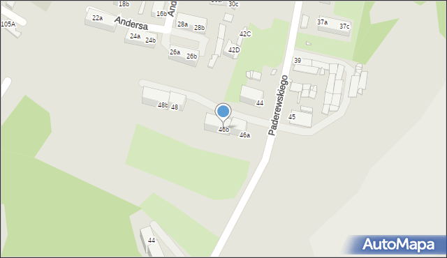 Rybnik, Paderewskiego Ignacego Jana, 46b, mapa Rybnika