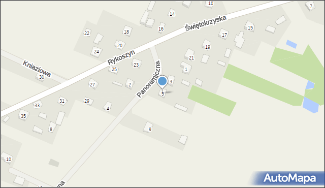 Rykoszyn, Panoramiczna, 5, mapa Rykoszyn