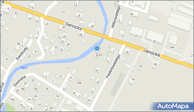 Rymanów, Paderewskiego Ignacego Jana, 6, mapa Rymanów