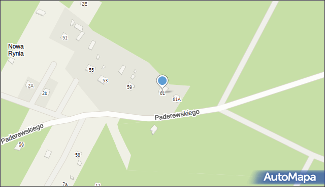 Rynia, Paderewskiego Ignacego Jana, 61, mapa Rynia