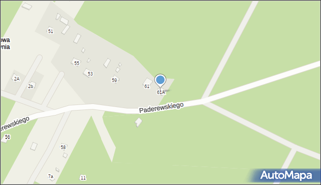 Rynia, Paderewskiego Ignacego Jana, 61A, mapa Rynia