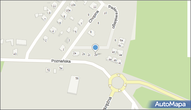 Rzepin, Paderewskiego Ignacego Jana, 2d, mapa Rzepin