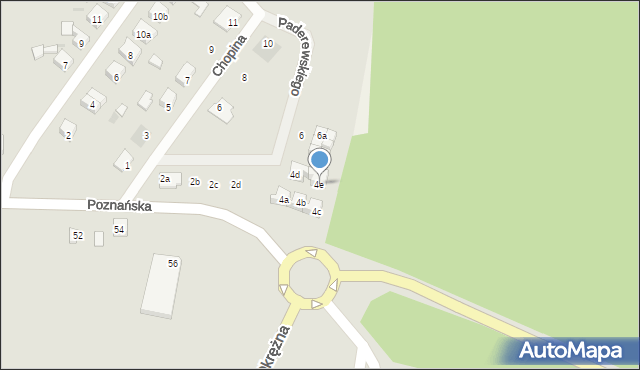 Rzepin, Paderewskiego Ignacego Jana, 4e, mapa Rzepin