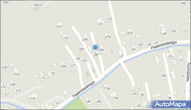 Rzeszów, Paderewskiego Ignacego Jana, 135, mapa Rzeszów