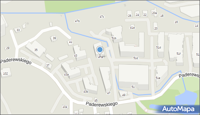 Rzeszów, Paderewskiego Ignacego Jana, 47a, mapa Rzeszów