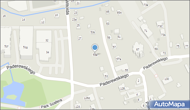 Rzeszów, Paderewskiego Ignacego Jana, 53a, mapa Rzeszów