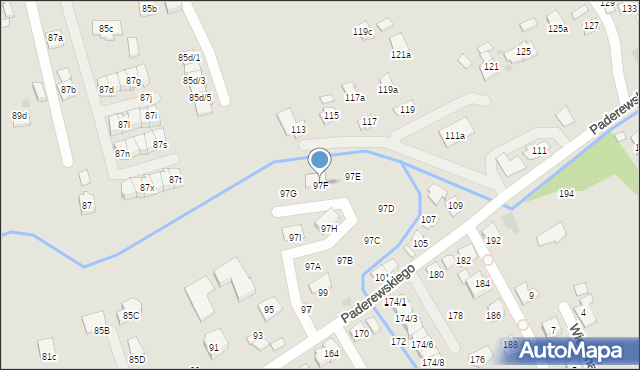 Rzeszów, Paderewskiego Ignacego Jana, 97F, mapa Rzeszów