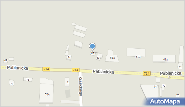 Rzgów, Pabianicka, 65, mapa Rzgów