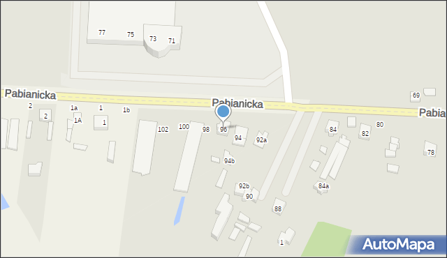 Rzgów, Pabianicka, 96, mapa Rzgów