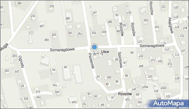 Rzozów, Pasternik, 1, mapa Rzozów