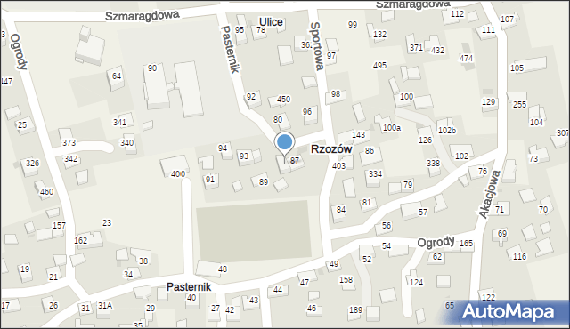 Rzozów, Pasternik, 14, mapa Rzozów