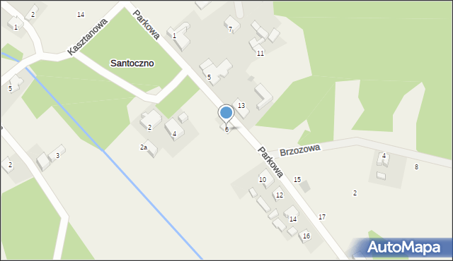 Santoczno, Parkowa, 6, mapa Santoczno