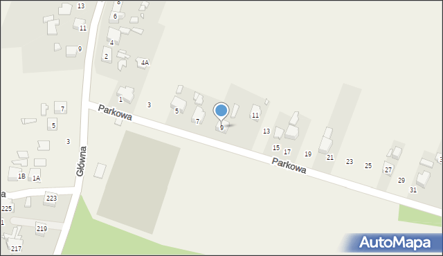 Sarnów, Parkowa, 9, mapa Sarnów