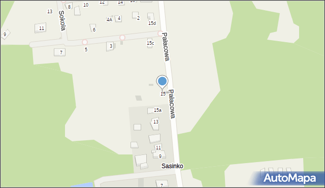 Sasino, Pałacowa, 15, mapa Sasino