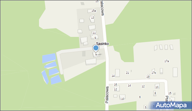 Sasino, Pałacowa, 7, mapa Sasino