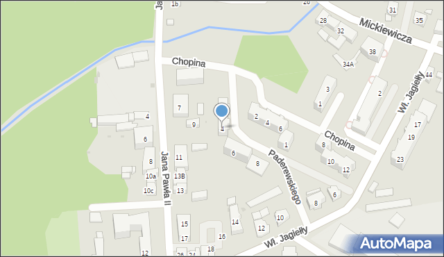 Ścinawa, Paderewskiego Ignacego Jana, 4, mapa Ścinawa