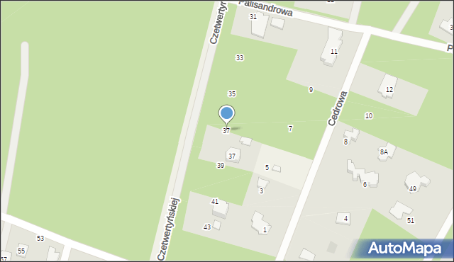 Sękocin-Las, Palisandrowa, 37, mapa Sękocin-Las