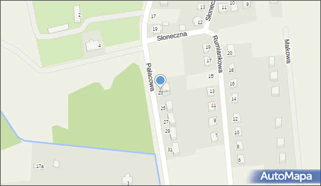 Seroki-Parcela, Pałacowa, 23, mapa Seroki-Parcela