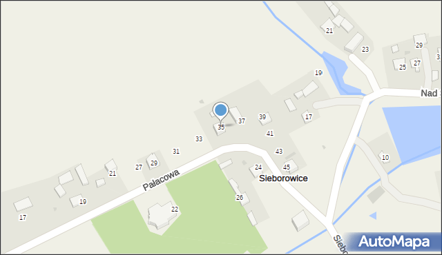 Sieborowice, Pałacowa, 35, mapa Sieborowice