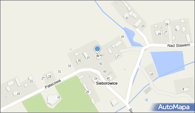 Sieborowice, Pałacowa, 39, mapa Sieborowice
