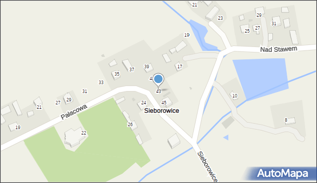 Sieborowice, Pałacowa, 43, mapa Sieborowice