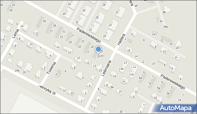 Siechnice, Paderewskiego Ignacego Jana, 17, mapa Siechnice